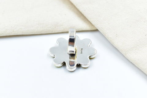 Handmade Honey Dahlia Mojave Turquoise & Sterling Silver Adjustable Ring