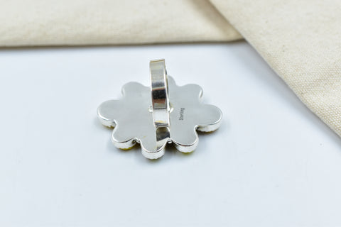 Handmade Honey Dahlia Mojave Turquoise & Sterling Silver Adjustable Ring