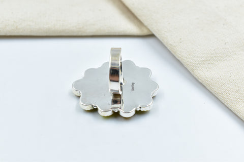 Handmade Honey Dahlia Mojave Turquoise & Sterling Silver Adjustable Ring