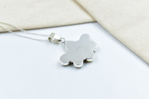Handmade Honey Dahlia Turquoise Sterling Silver Pendant