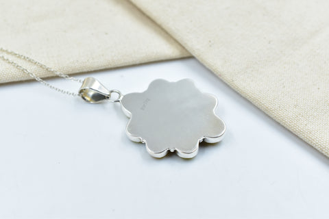Handmade Honey Dahlia Turquoise Sterling Silver Pendant