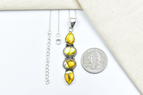 Handmade Honey Dahlia Turquoise Sterling Silver Pendant