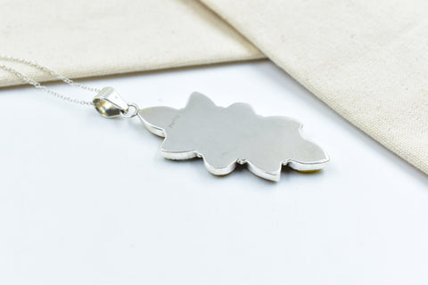 Handmade Honey Dahlia Turquoise Sterling Silver Pendant