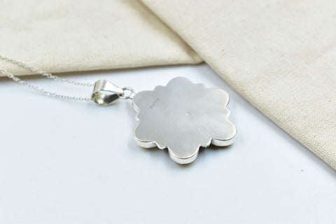 Handmade Honey Dahlia Turquoise Sterling Silver Pendant