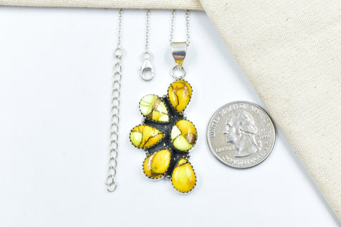 Handmade Honey Dahlia Turquoise Sterling Silver Pendant