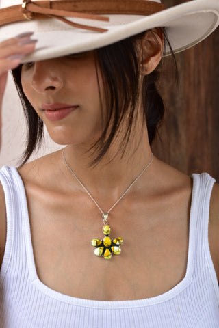 Handmade Honey Dahlia Turquoise Sterling Silver Pendant