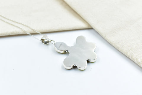 Handmade Honey Dahlia Turquoise Sterling Silver Pendant