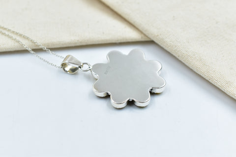 Handmade Honey Dahlia Turquoise Sterling Silver Pendant