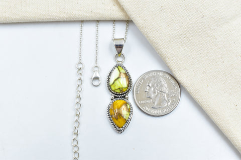 Handmade Honey Dahlia Turquoise Sterling Silver Pendant