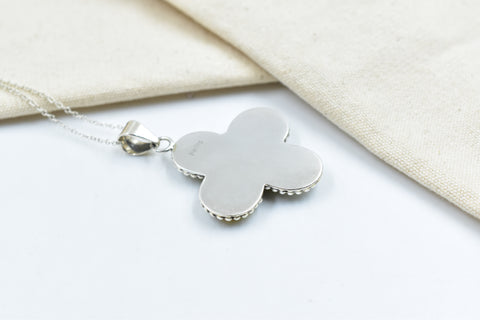 Handmade Honey Dahlia Turquoise Sterling Silver Pendant