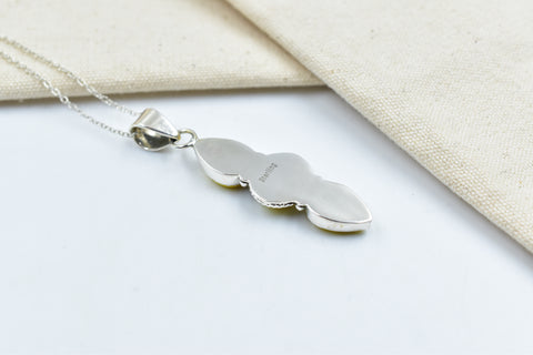 Handmade Honey Dahlia Turquoise Sterling Silver Pendant