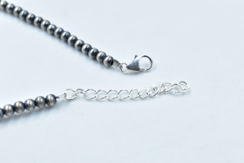 Handmade Blue Ridge Turquoise 925 Sterling 4 MM Silver Necklace