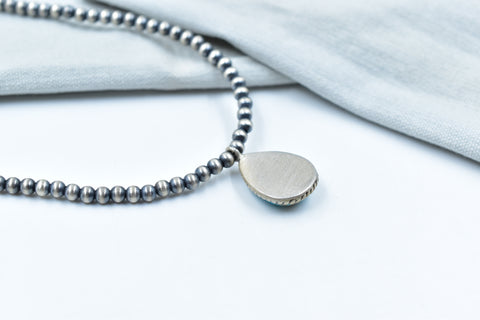 Handmade Blue Ridge Turquoise 925 Sterling 4 MM Silver Necklace