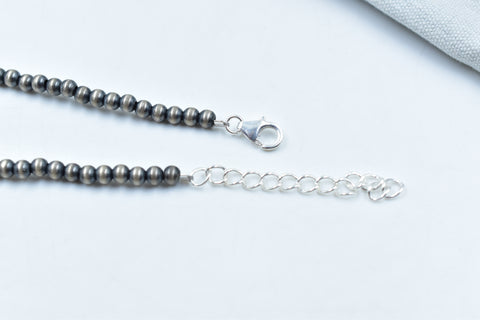 Handmade Mother of Pearl 925 Sterling 4 MM Silver Necklace