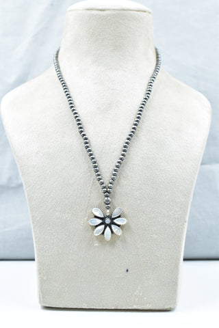 Handmade Mother of Pearl 925 Sterling 4 MM Silver Necklace
