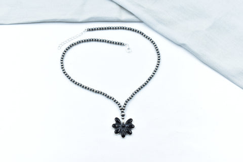 Handmade Black Onyx 925 Sterling 4 MM Silver Necklace