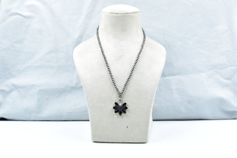 Handmade Black Onyx 925 Sterling 4 MM Silver Necklace