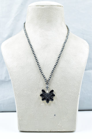 Handmade Black Onyx 925 Sterling 4 MM Silver Necklace