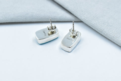 Handmade Blue Ridge Turquoise &  925 Sterling Silver Post Stud Earrings for Women