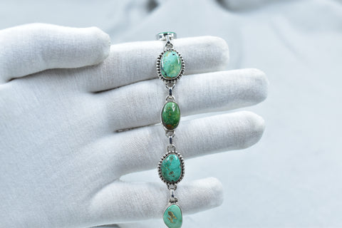 Handmade Emerald Valley Turquoise & Bracelet 925 Sterling Silver