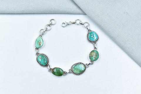 Handmade Emerald Valley Turquoise & Bracelet 925 Sterling Silver