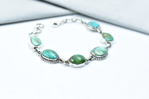 Handmade Emerald Valley Turquoise & Bracelet 925 Sterling Silver