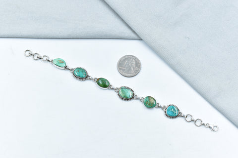 Handmade Emerald Valley Turquoise & Bracelet 925 Sterling Silver