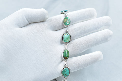 Handmade Emerald Valley Turquoise & Bracelet 925 Sterling Silver