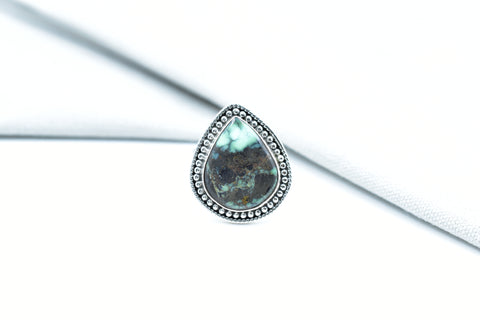 Handmade Black Bridge Variscite Turquoise 925 Sterling Silver Ring