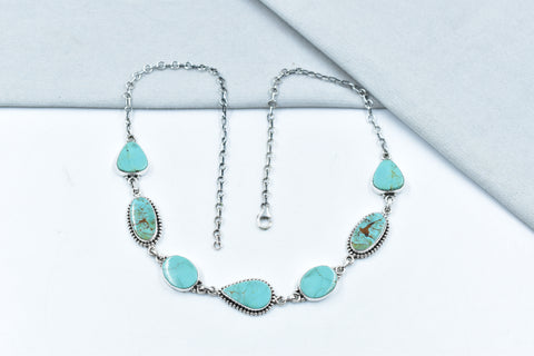 Handmade Royston Turquoise & 925 Sterling Silver Necklace