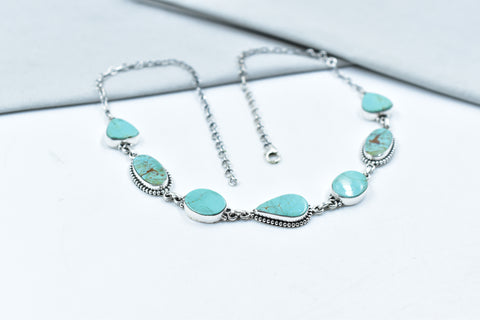 Handmade Royston Turquoise & 925 Sterling Silver Necklace