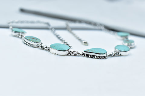 Handmade Royston Turquoise & 925 Sterling Silver Necklace