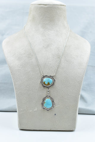 Handmade Number 8 Turquoise 925 Sterling Silver Necklace