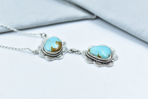 Handmade Number 8 Turquoise 925 Sterling Silver Necklace