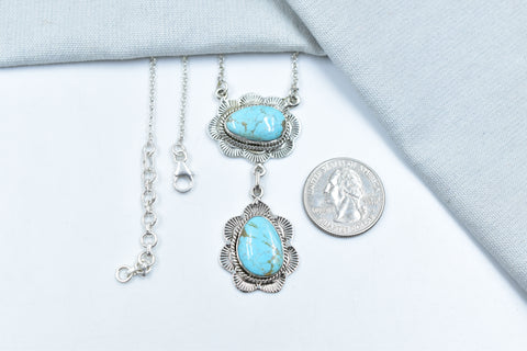 Handmade Number 8 Turquoise 925 Sterling Silver Necklace