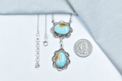 Handmade Number 8 Turquoise 925 Sterling Silver Necklace