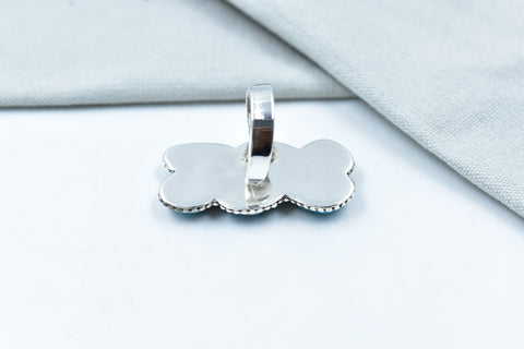 Handmade Blue Ridge Turquoise & Sterling Silver Ring Adjustable Ring