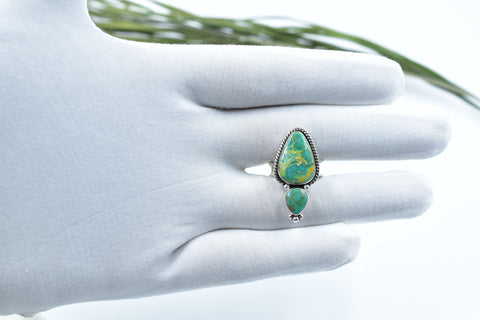 Handmade +AAA Hardy Pit Kingman Turquoise 925 Sterling Silver Ring
