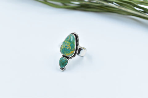 Handmade +AAA Hardy Pit Kingman Turquoise 925 Sterling Silver Ring