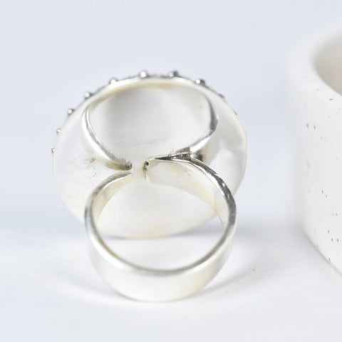 Handmade Turquoise & 925 Sterling Silver Adjustable Ring, Statement Ring for Women