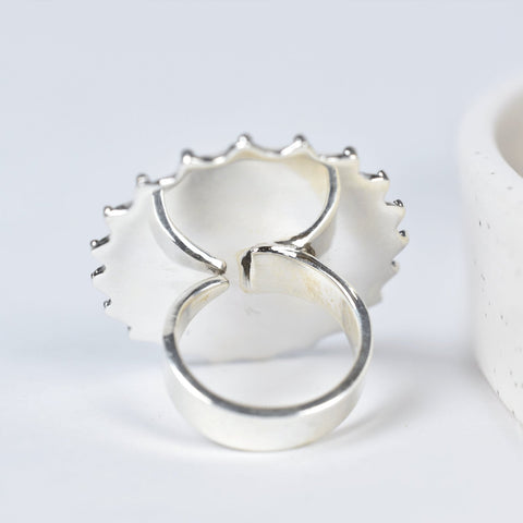 Handmade Turquoise & 925 Sterling Silver Adjustable Ring, Statement Ring for Women