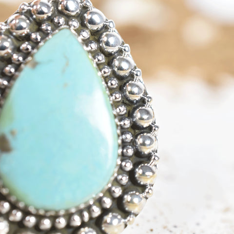 Handmade Turquoise & 925 Sterling Silver Adjustable Ring