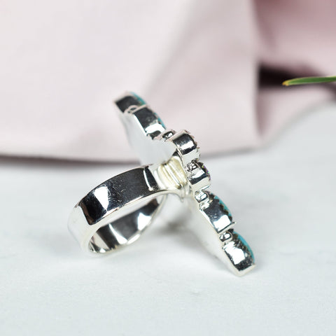 Handmade Spiny Oyster Turquoise & Sterling Silver Adjustable Ring