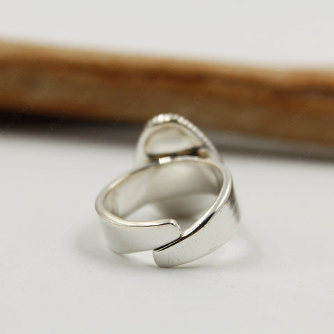 Handmade Pink Conch & Sterling Silver Adjustable Ring for Women