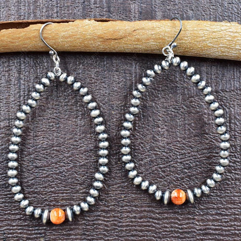 Handmade Sterling Silver Pearl 4MM Beads Dangle Earrings