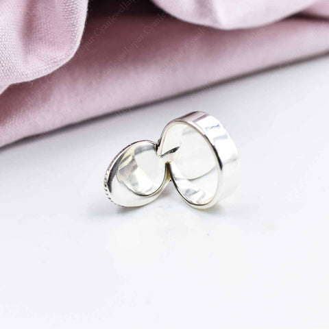 Handmade Mother of Pearl & Sterling Silver Crawler Ring, Adjustable Statement Ring for Women