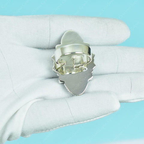 Handmade Turquoise & Ethiopian Opal 925 Sterling Silver Adjustable Ring