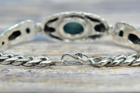Handmade Turquoise & Sterling Silver Adjustable Cuff Bangle