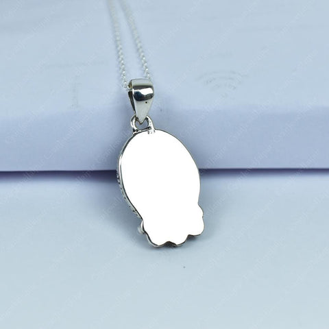 Handmade Zebra Jasper & Sterling Silver Pendant Necklace with 18 Inch Adjustable Chain