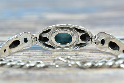 Handmade Turquoise & Sterling Silver Adjustable Cuff Bangle